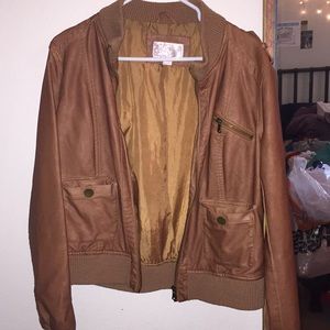 Dark tan leather jacket